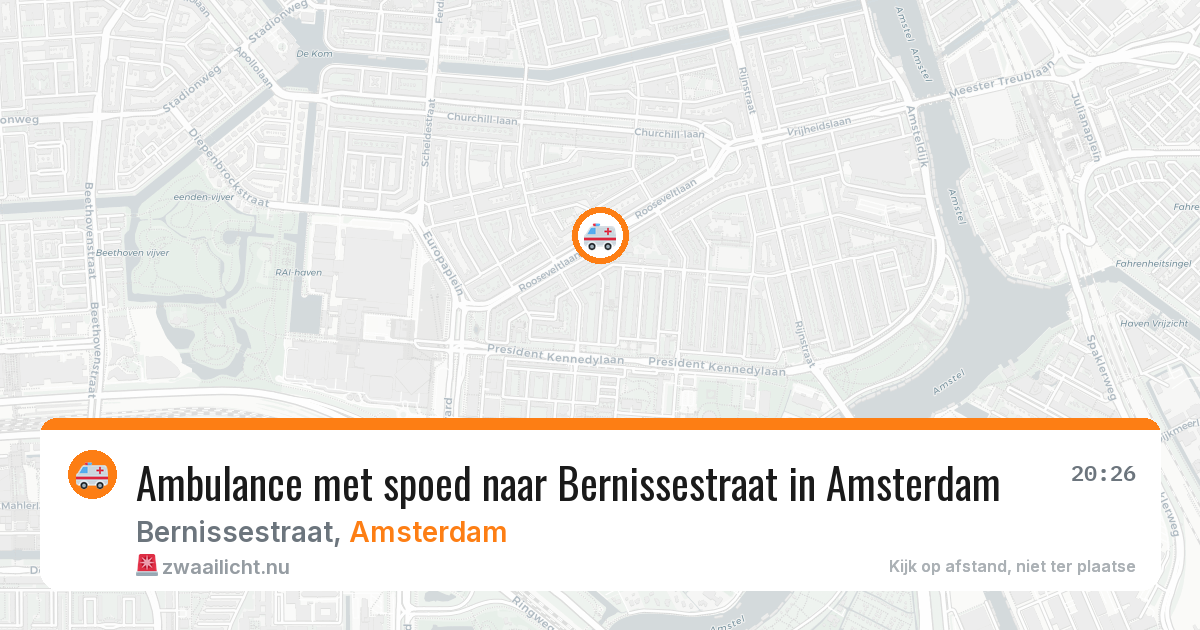 Ambulance met spoed naar Bernissestraat in Amsterdam — 24 mei 2026