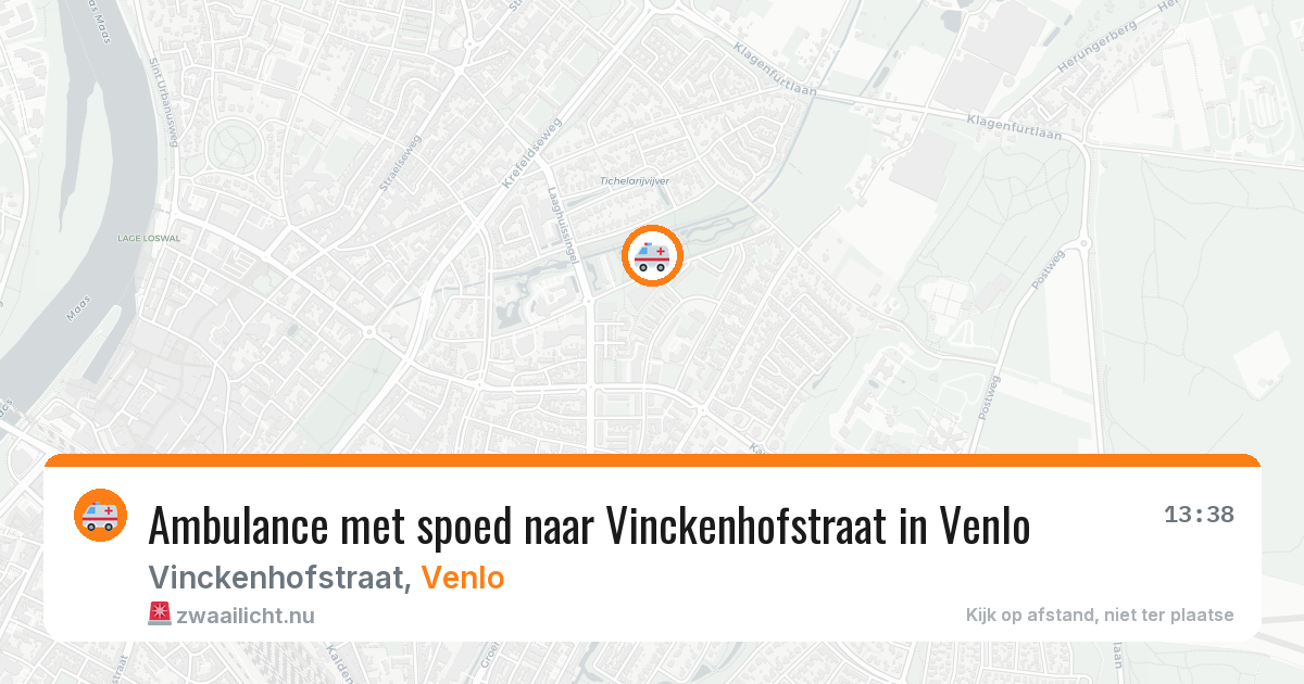 Ambulance met spoed naar Vinckenhofstraat in Venlo — 16 jul 2026