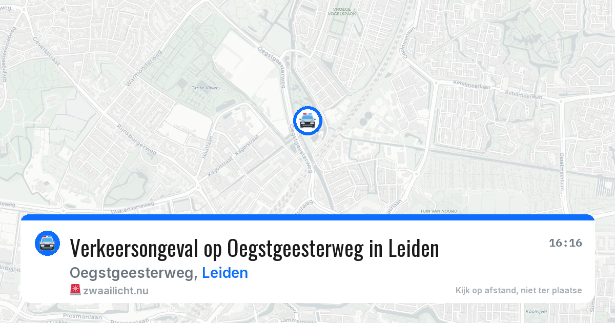 Verkeersongeval op Oegstgeesterweg in Leiden — 21 jan 2026