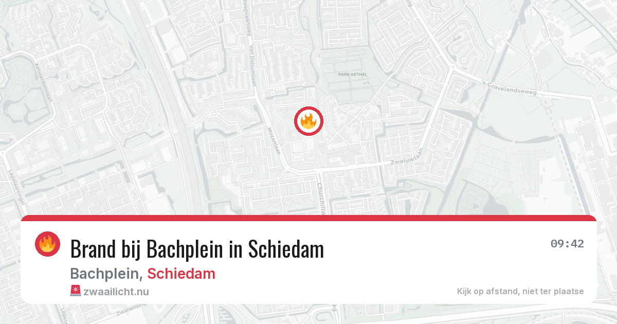 Brand bij Bachplein in Schiedam — 6 apr 2026