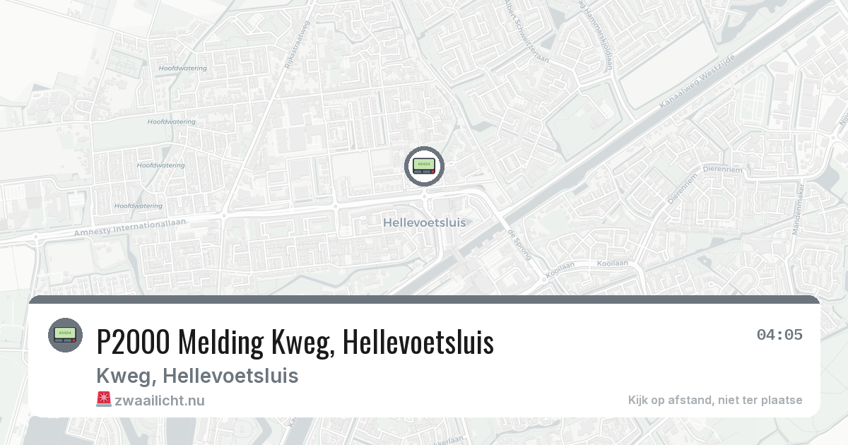 P2000 Melding Kweg, Hellevoetsluis — 25 mei 2026