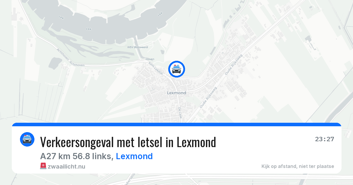 Verkeersongeval met letsel in Lexmond — 19 jun 2026