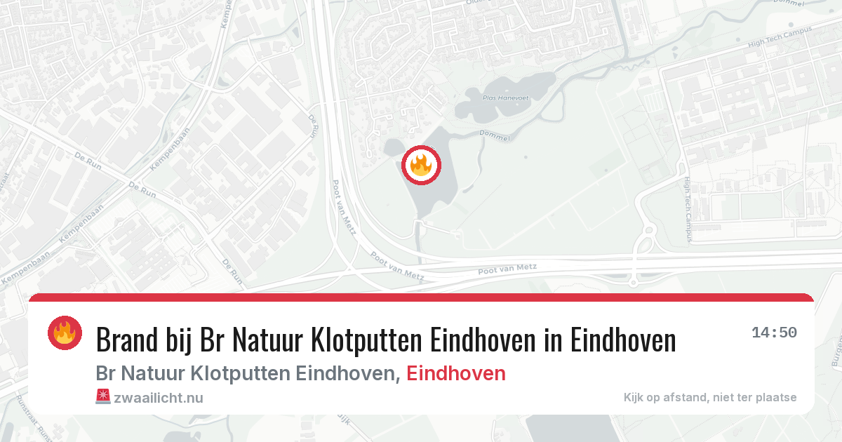 Brand bij Br Natuur Klotputten Eindhoven in Eindhoven — 25 jul 2026