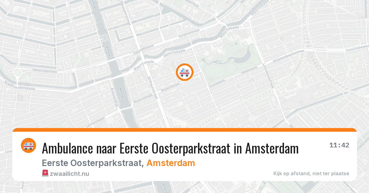 Ambulance naar Eerste Oosterparkstraat in Amsterdam — 14 mei 2026
