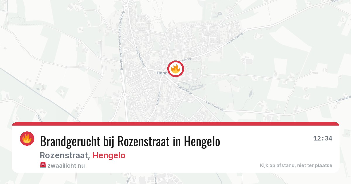 Brandgerucht bij Rozenstraat in Hengelo — 16 jul 2026
