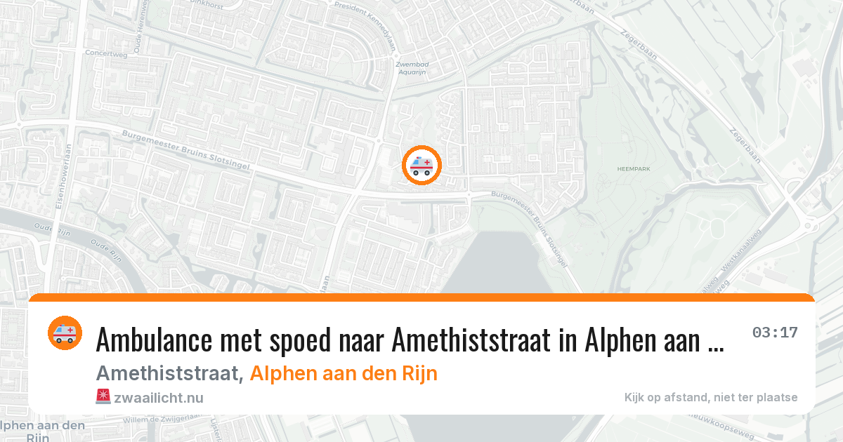 Ambulance met spoed naar Amethiststraat in Alphen aan den Rijn — 15 jul 2026