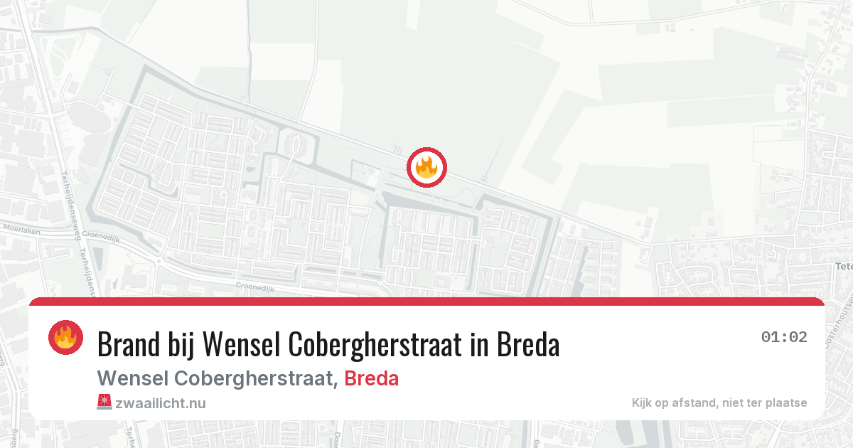 Brand bij Wensel Cobergherstraat in Breda — 16 jul 2026