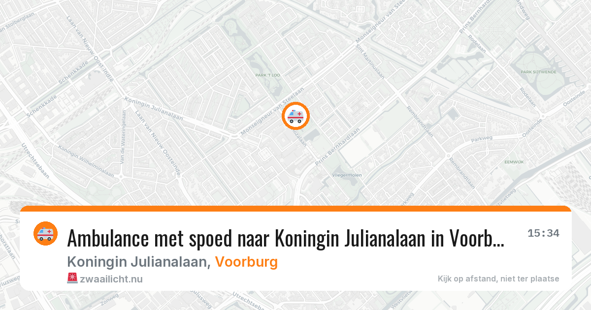 Ambulance met spoed naar Koningin Julianalaan in Voorburg — 24 jul 2026