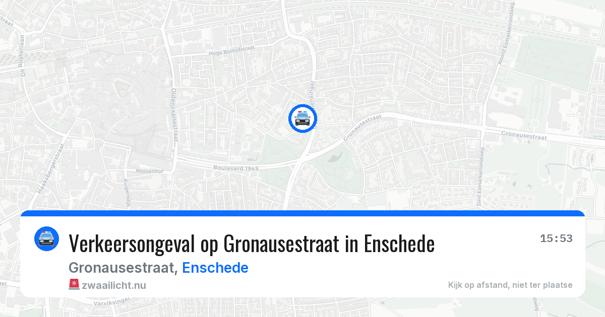 Verkeersongeval op Gronausestraat in Enschede — 26 apr 2026