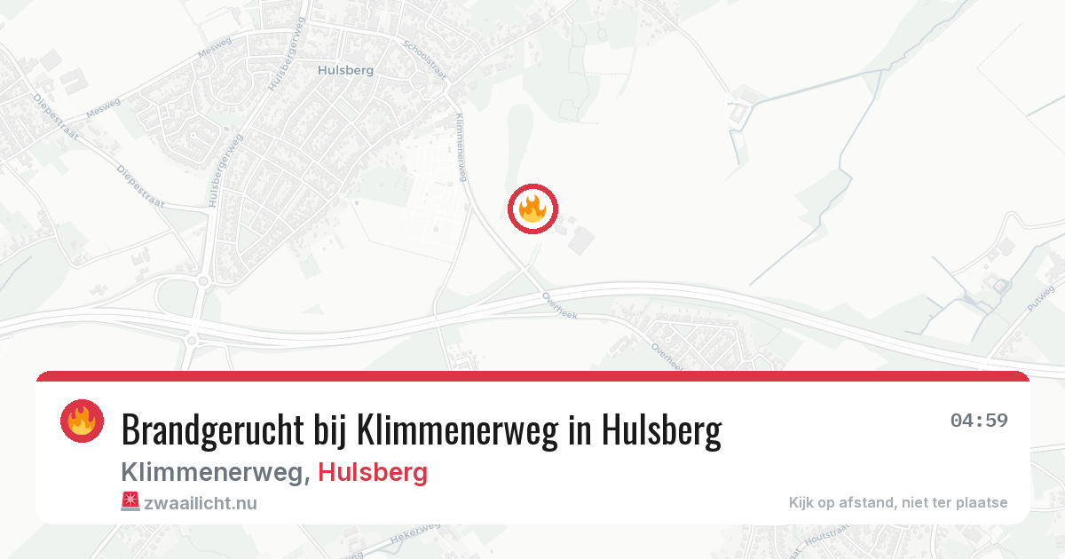 Brandgerucht bij Klimmenerweg in Hulsberg — 21 mrt 2026