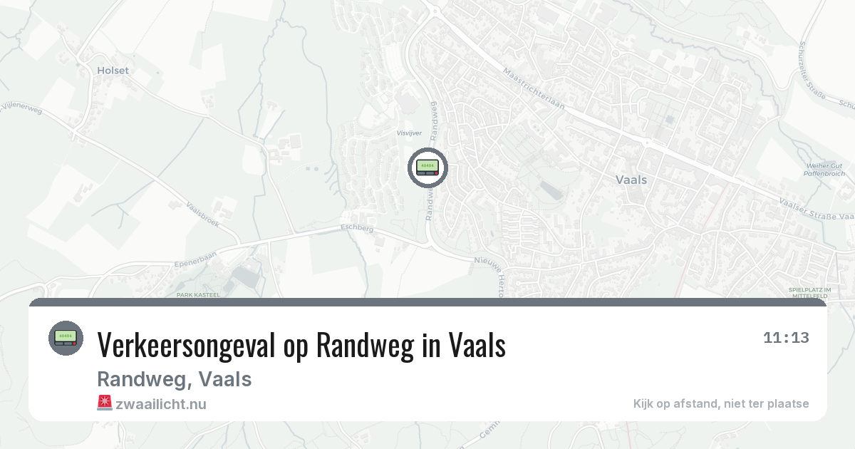 Verkeersongeval op Randweg in Vaals — 1 mei 2026