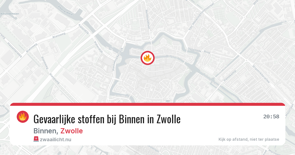 Gevaarlijke stoffen bij Binnen in Zwolle — 18 mei 2026