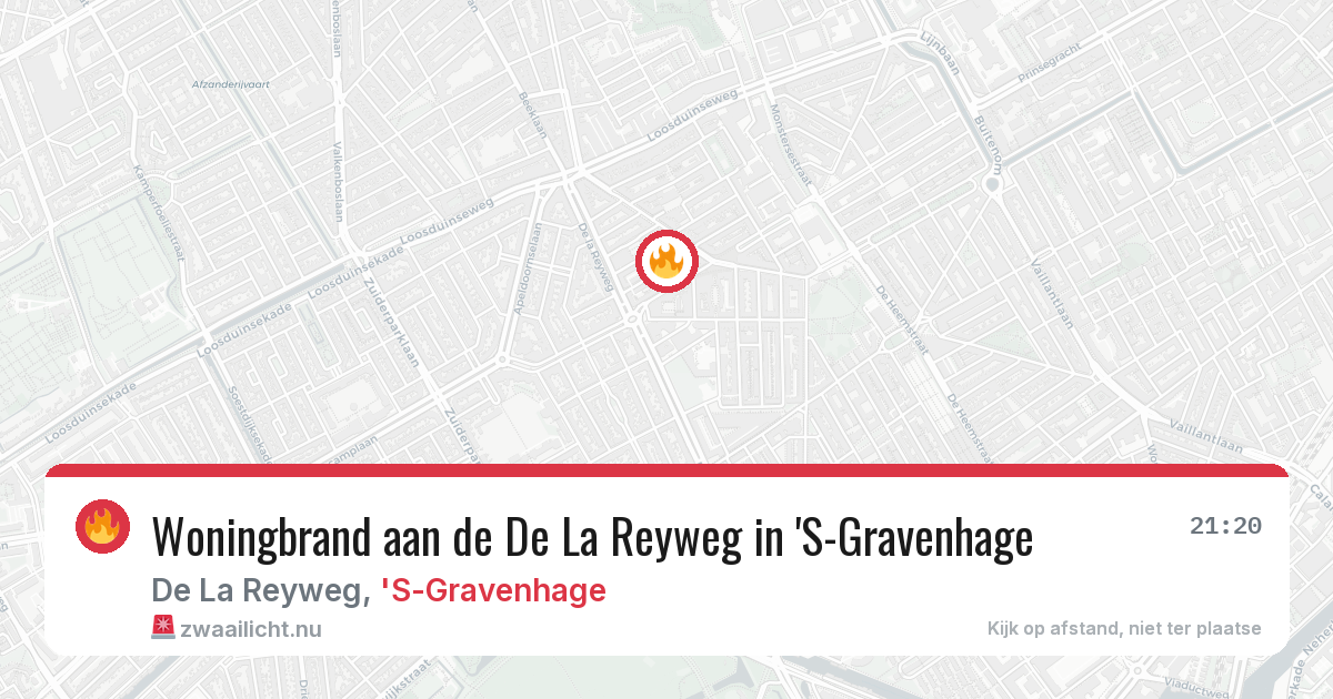 Woningbrand aan de De La Reyweg in 'S-Gravenhage — 1 apr 2026