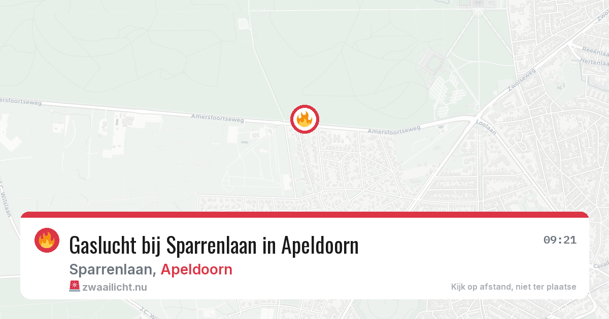 Gaslucht bij Sparrenlaan in Apeldoorn — 15 mei 2026