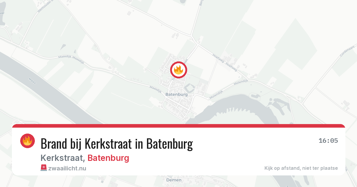 Brand bij Kerkstraat in Batenburg — 25 jul 2026