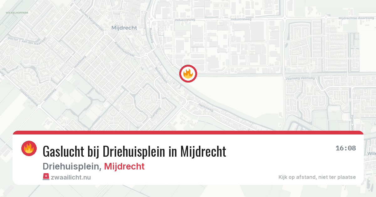 Gaslucht bij Driehuisplein in Mijdrecht — 28 mei 2026