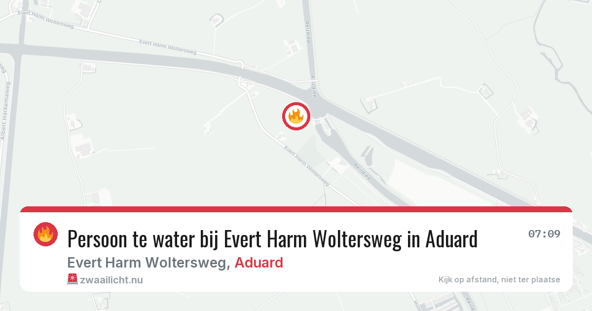 Persoon te water bij Evert Harm Woltersweg in Aduard — 8 apr 2026