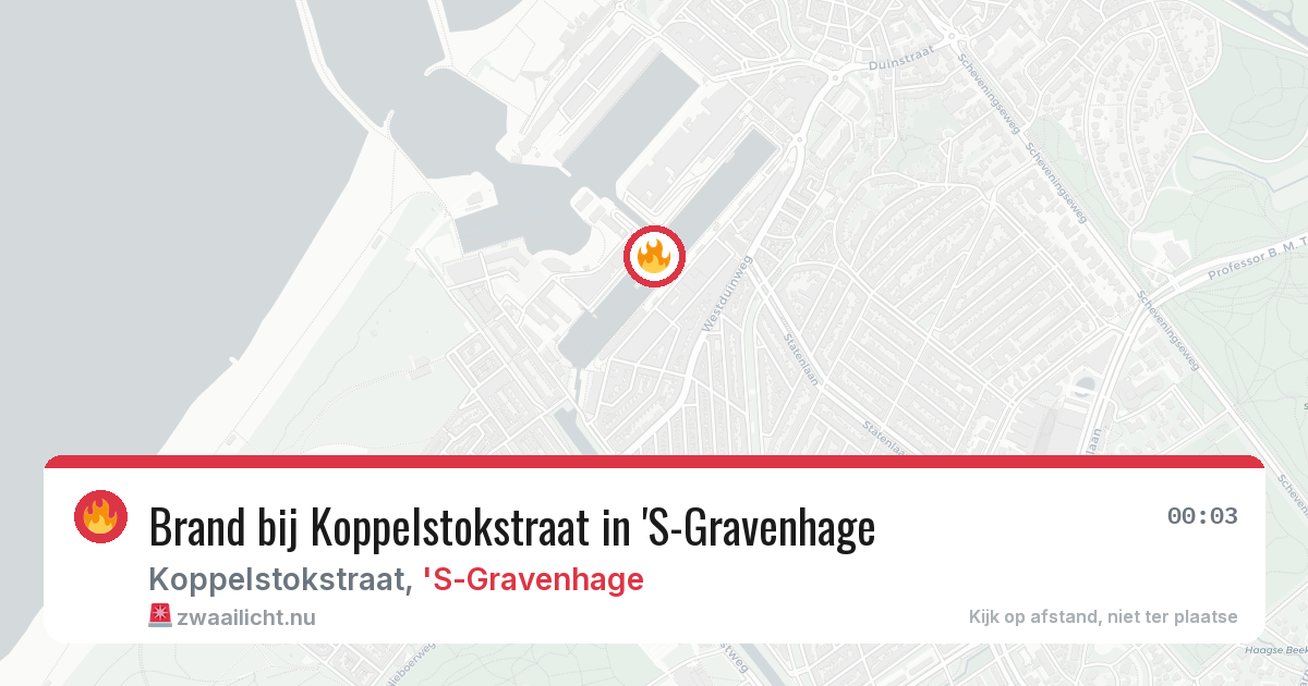 Brand bij Koppelstokstraat in 'S-Gravenhage — 24 jul 2026