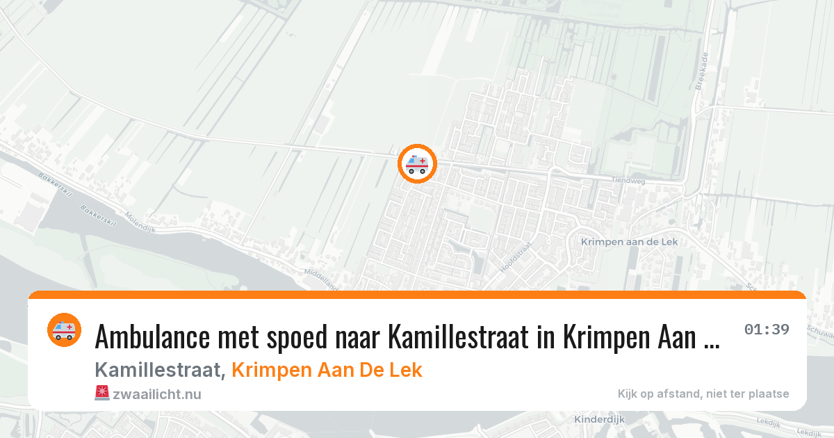 Ambulance met spoed naar Kamillestraat in Krimpen Aan De Lek — 29 mei 2026