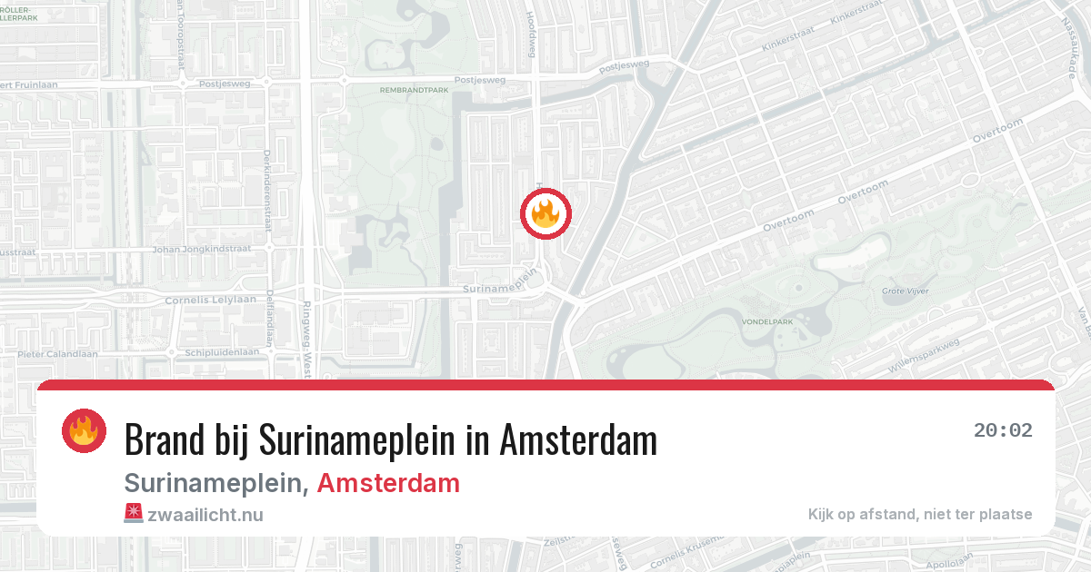 Brand bij Surinameplein in Amsterdam — 12 jul 2026