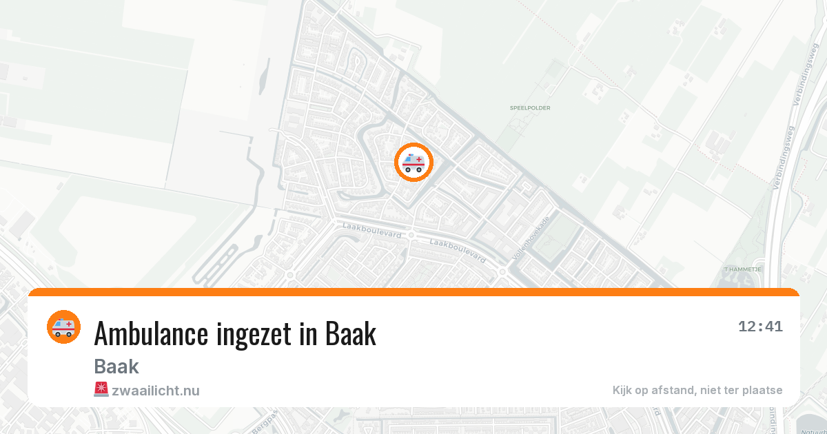 Ambulance ingezet in Baak — 26 apr 2026