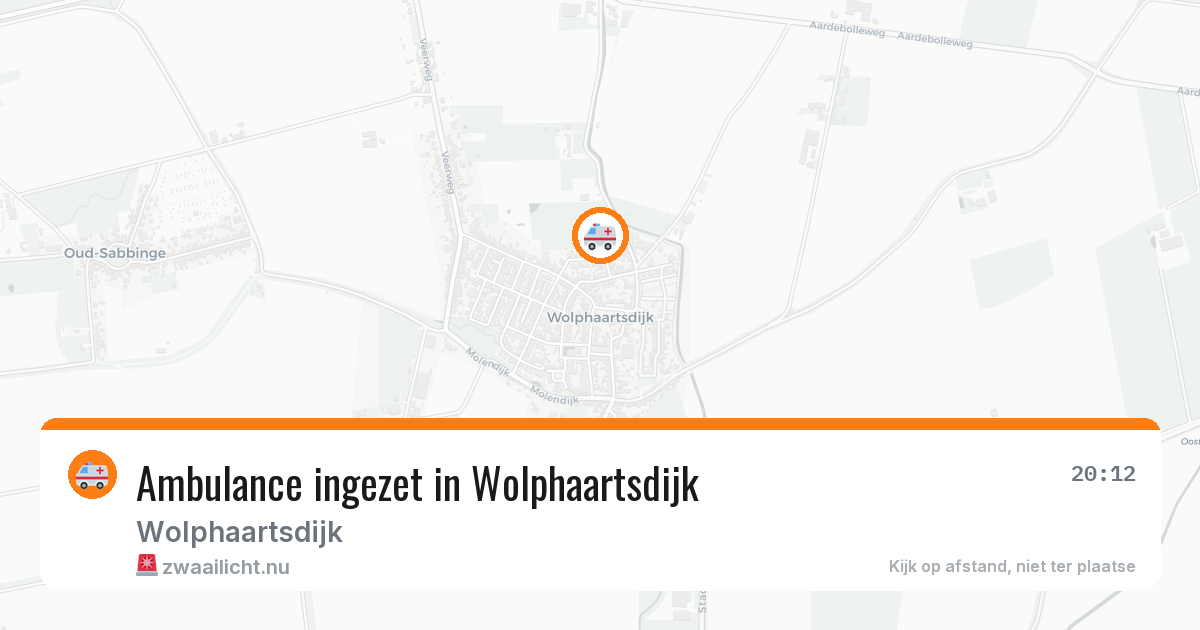 Ambulance ingezet in Wolphaartsdijk — 6 mei 2026