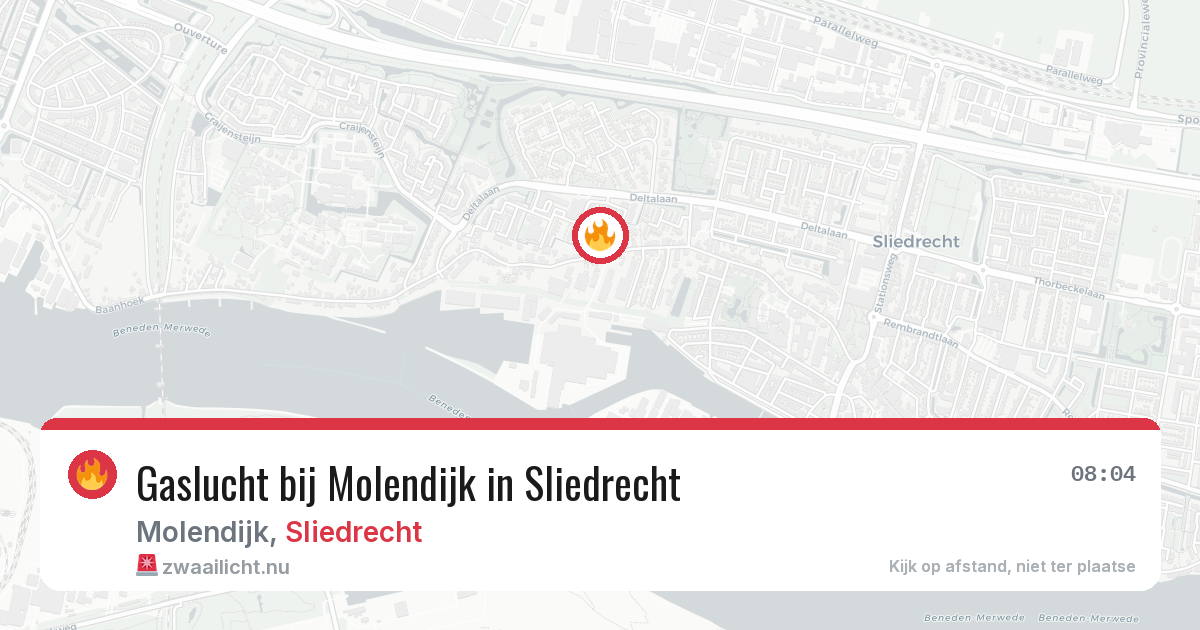 Gaslucht bij Molendijk in Sliedrecht — 11 mei 2026
