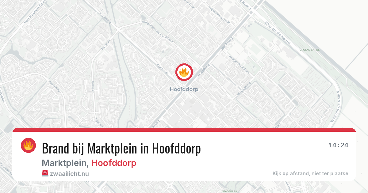 Brand bij Marktplein in Hoofddorp — 15 mei 2026