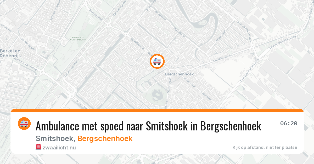 Ambulance met spoed naar Smitshoek in Bergschenhoek — 29 apr 2026