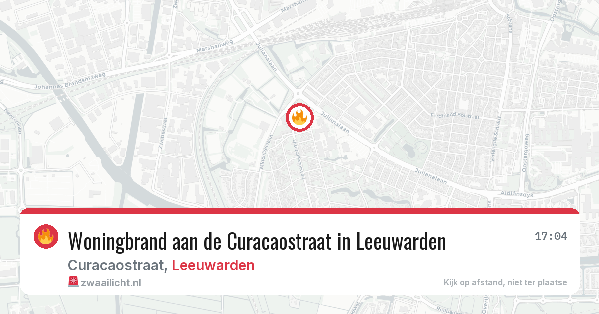 Woningbrand aan de Curacaostraat in Leeuwarden — 23 apr 2026