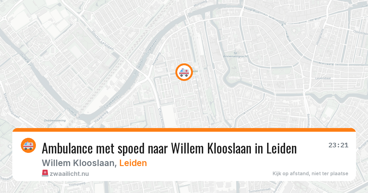 Ambulance met spoed naar Willem Klooslaan in Leiden — 19 jul 2026