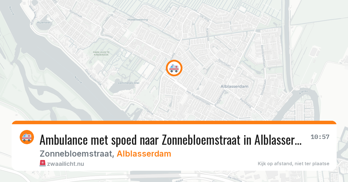 Ambulance met spoed naar Zonnebloemstraat in Alblasserdam — 11 jul 2026