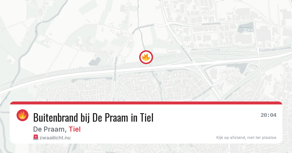 Buitenbrand bij De Praam in Tiel — 3 jun 2026