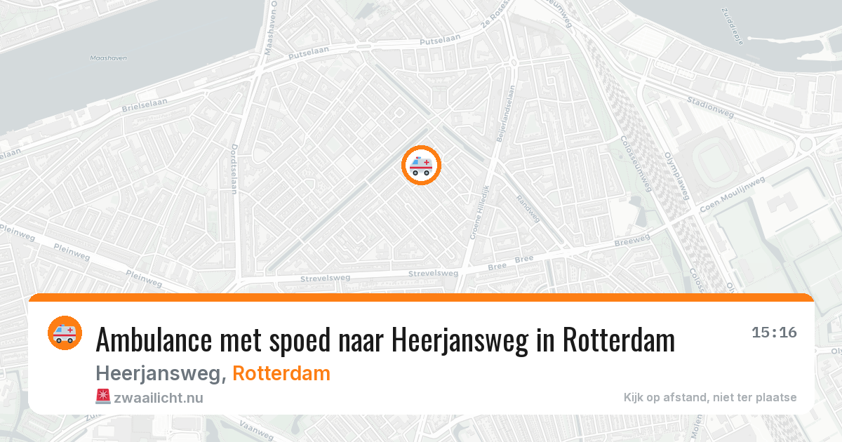 Ambulance met spoed naar Heerjansweg in Rotterdam — 15 mei 2026