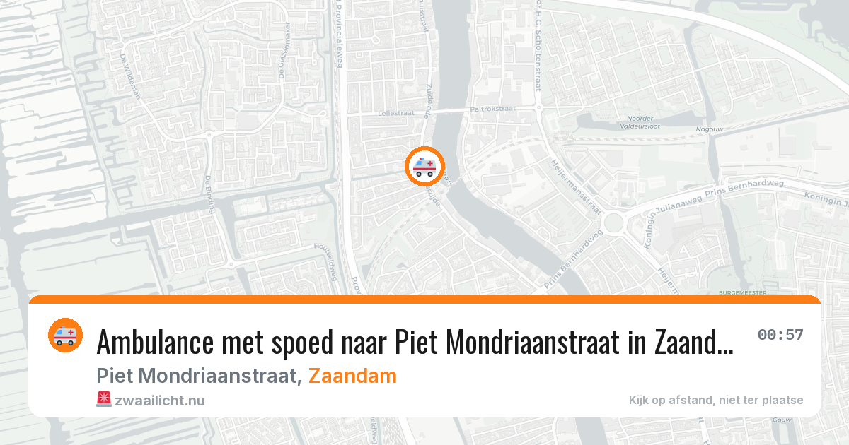 Ambulance met spoed naar Piet Mondriaanstraat in Zaandam — 24 jul 2026