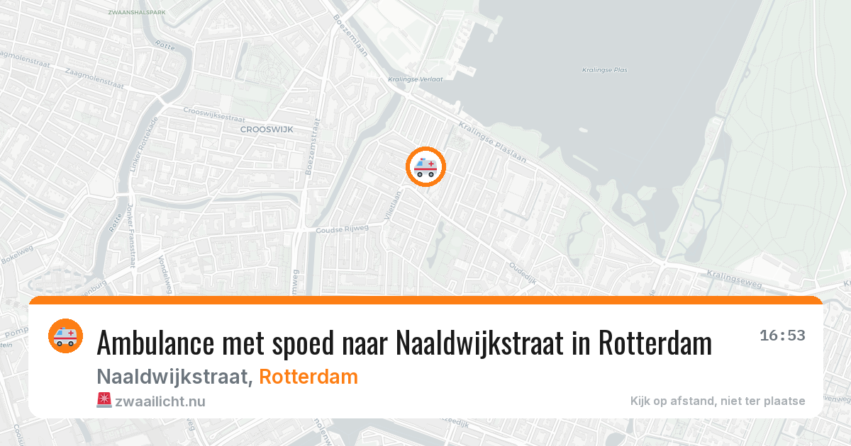 Ambulance met spoed naar Naaldwijkstraat in Rotterdam — 22 mrt 2026
