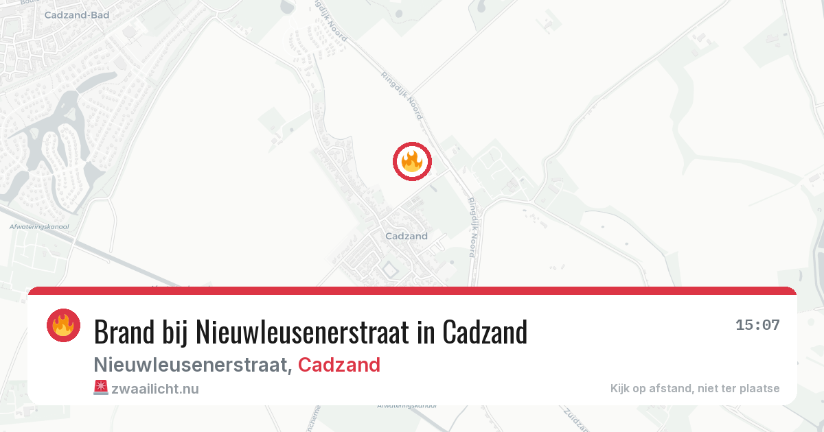 Brand bij Nieuwleusenerstraat in Cadzand — 21 jul 2026