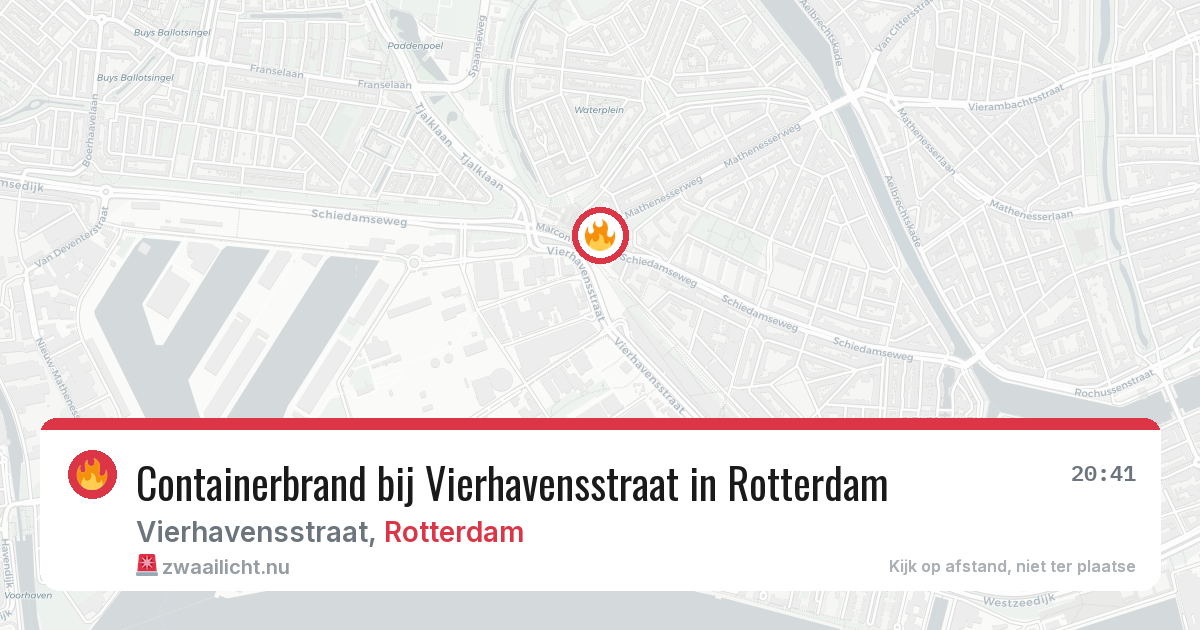 Containerbrand bij Vierhavensstraat in Rotterdam — 26 apr 2026