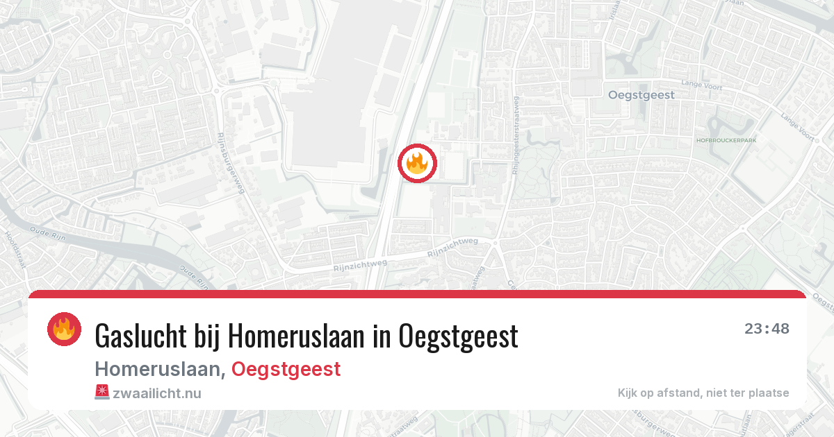 Gaslucht bij Homeruslaan in Oegstgeest — 5 apr 2026