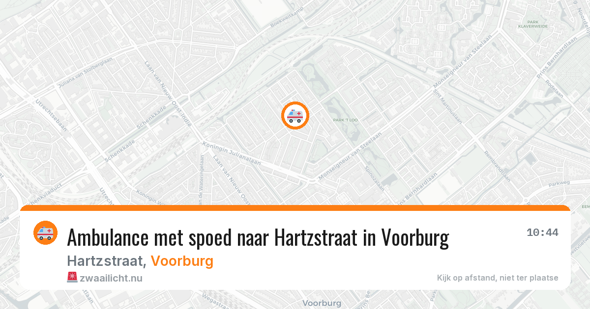 Ambulance met spoed naar Hartzstraat in Voorburg — 29 mei 2026