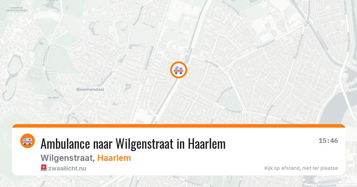 Ambulance naar Wilgenstraat in Haarlem — 10 apr 2026