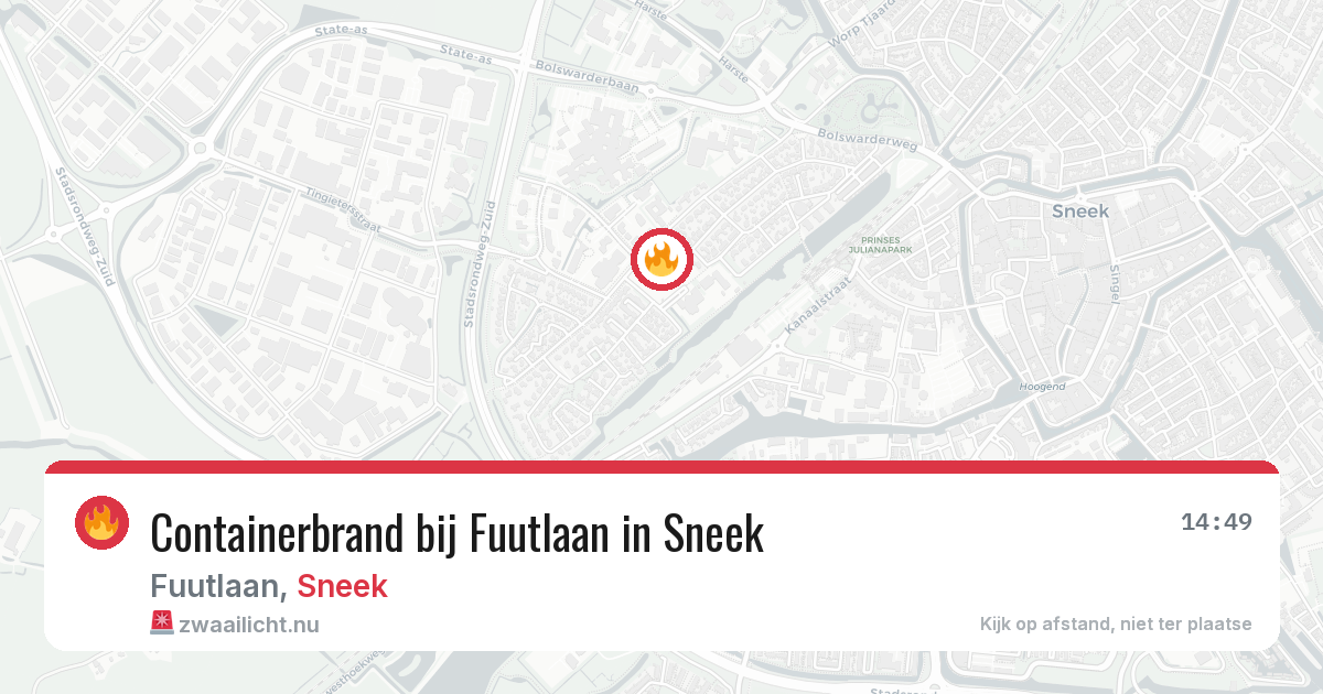 Containerbrand bij Fuutlaan in Sneek — 1 jun 2026