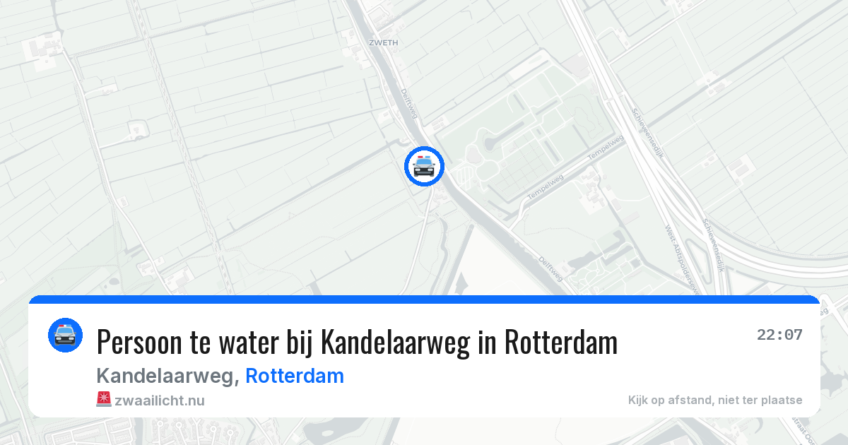 Persoon te water bij Kandelaarweg in Rotterdam — 12 jul 2026