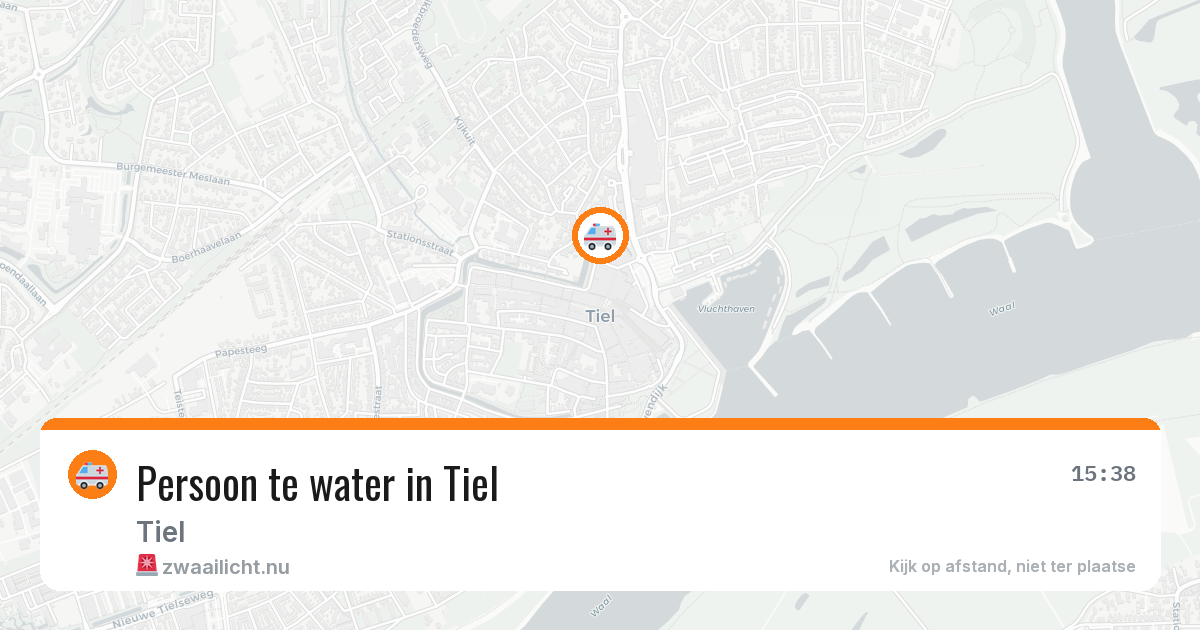 Persoon te water in Tiel — 14 jul 2026