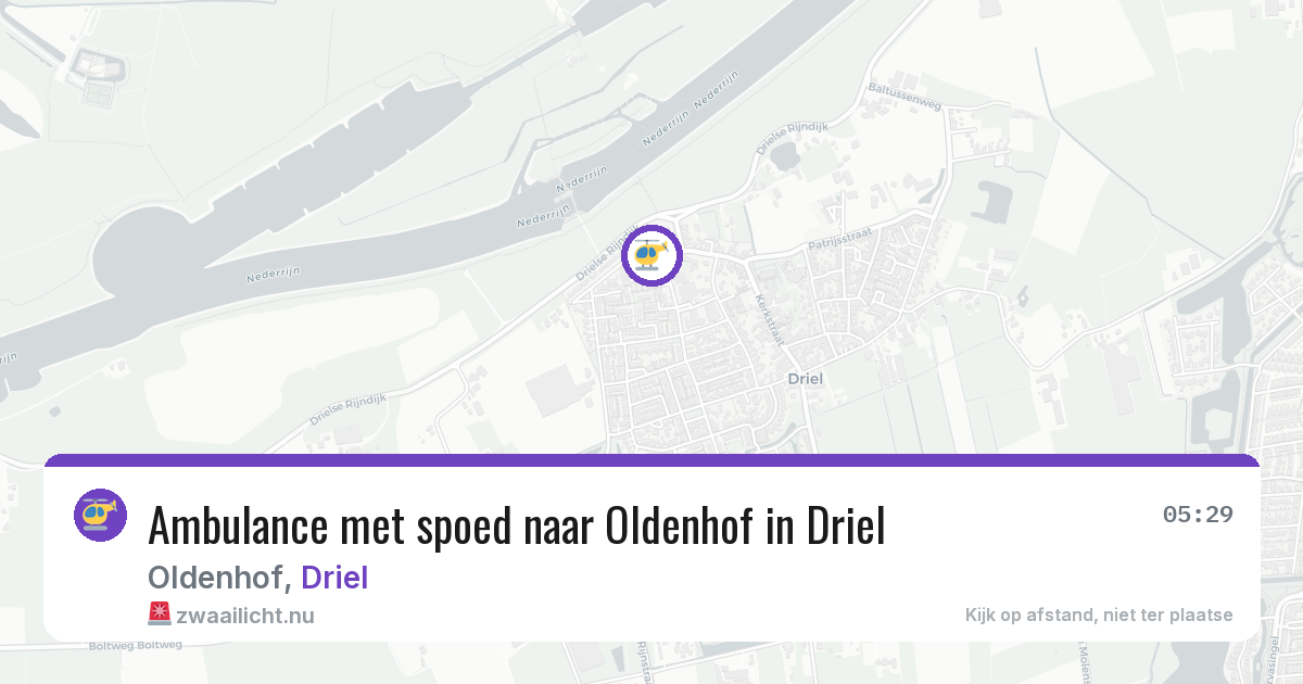 Ambulance met spoed naar Oldenhof in Driel — 17 jul 2026