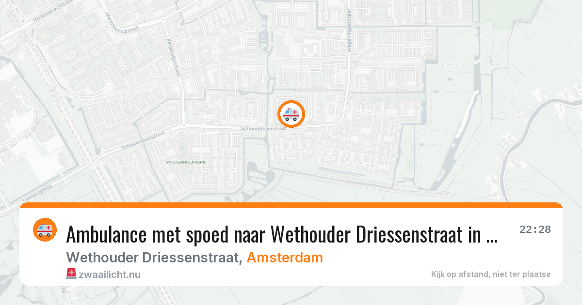 Ambulance met spoed naar Wethouder Driessenstraat in Amsterdam — 25 mei 2026