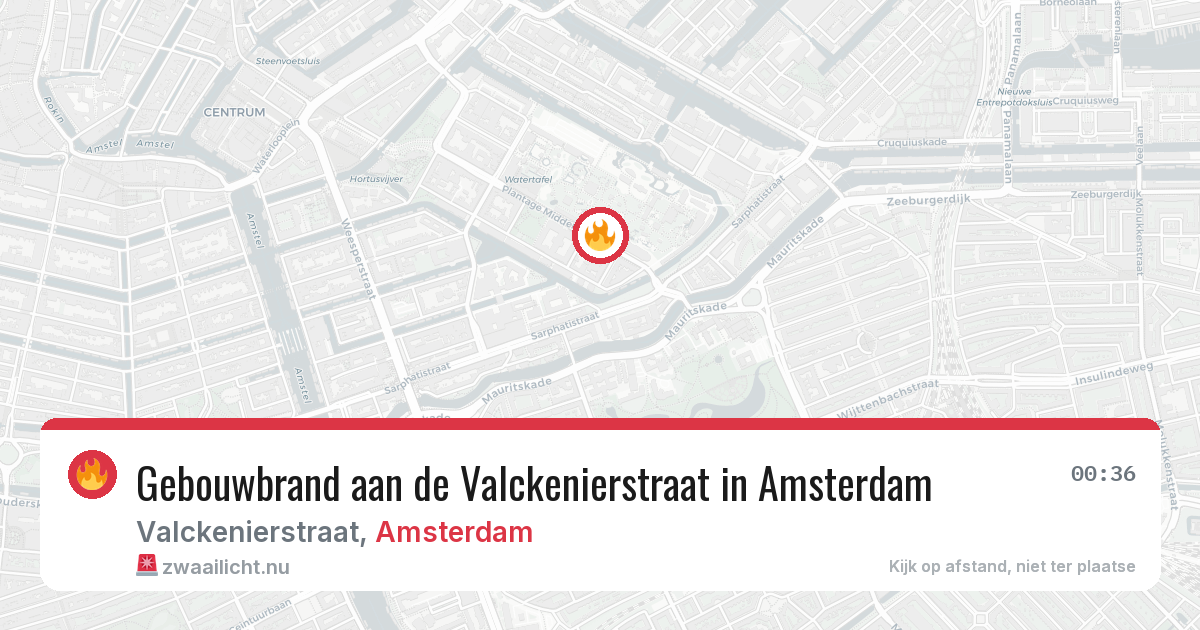 Gebouwbrand aan de Valckenierstraat in Amsterdam — 23 jul 2026