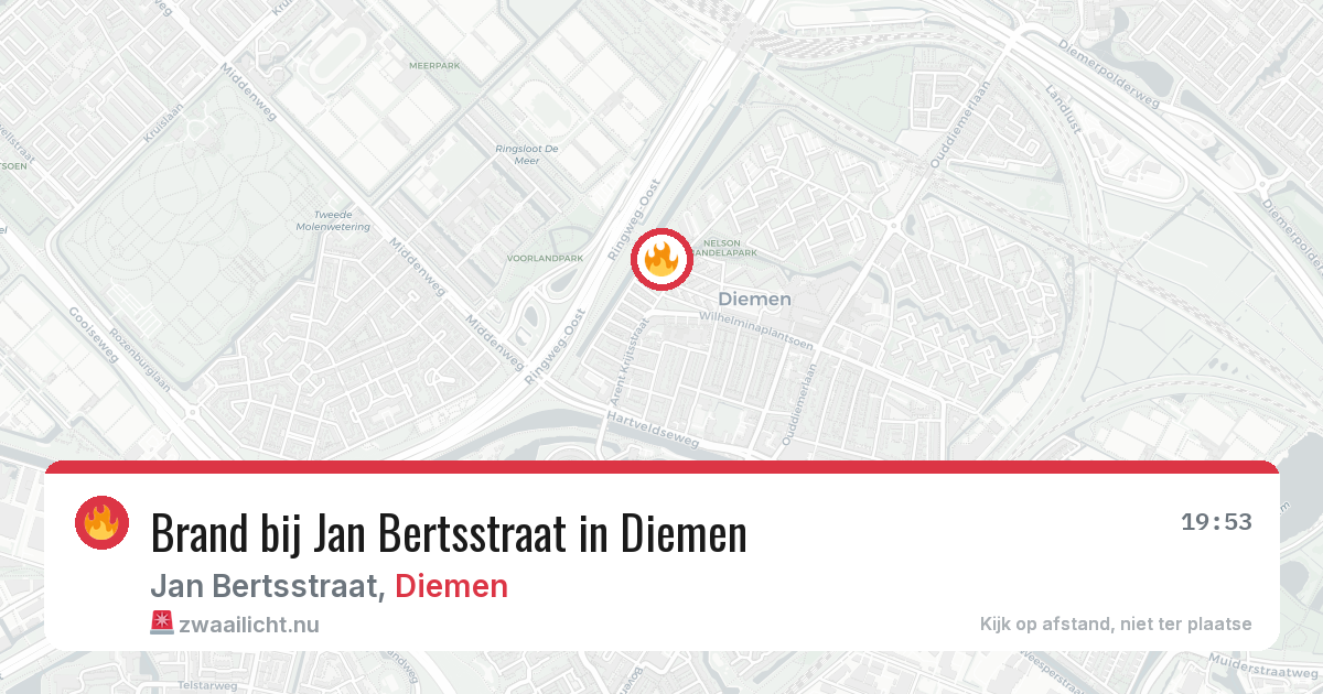 Brand bij Jan Bertsstraat in Diemen — 23 jul 2026