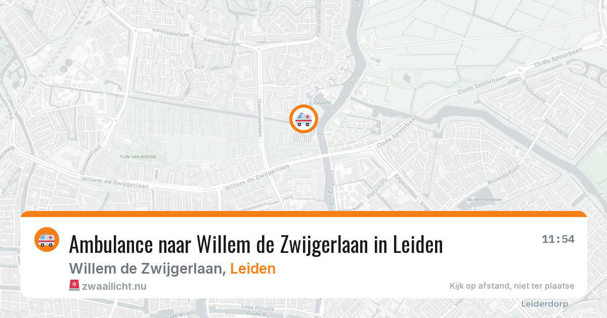 Ambulance naar Willem de Zwijgerlaan in Leiden — 19 jul 2026
