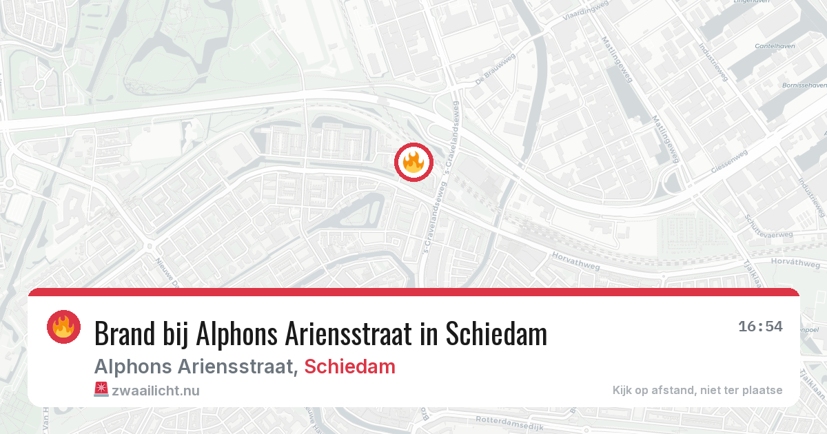 Brand bij Alphons Ariensstraat in Schiedam — 25 jul 2026